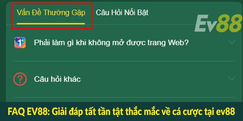 FAQ EV88 - Giải đáp tất tần tật thắc mắc về cá cược tại ev88