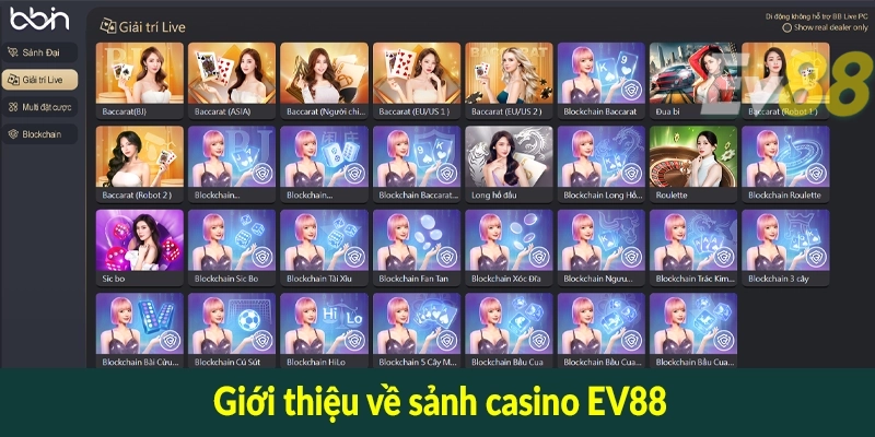 Giới thiệu về sảnh casino EV88