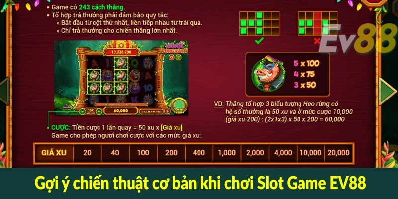 Gợi ý chiến thuật cơ bản khi chơi Slot Game EV88