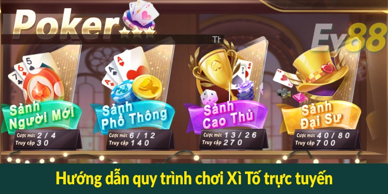 Hướng dẫn quy trình chơi Xì Tố trực tuyến