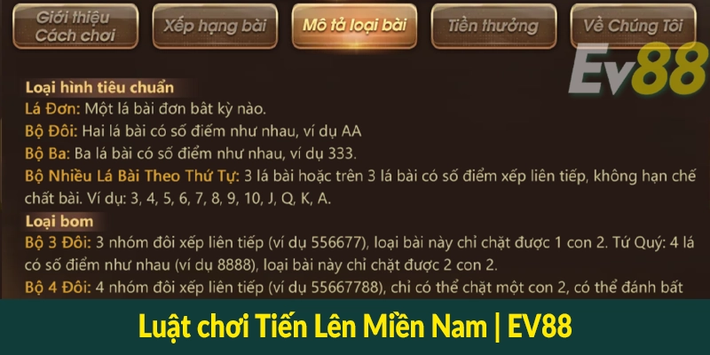 Luật chơi Tiến Lên Miền Nam - EV88