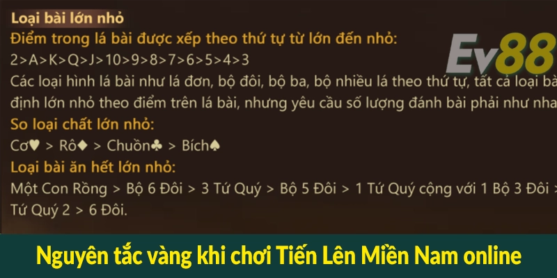 Nguyên tắc vàng khi chơi Tiến Lên Miền Nam online