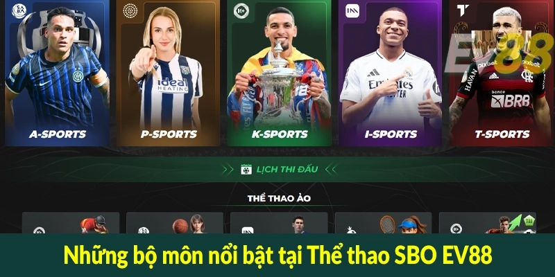 Những bộ môn nổi bật tại Thể thao SBO EV88