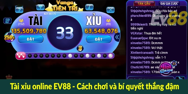 Tài xỉu online EV88 - Cách chơi và bí quyết thắng đậm