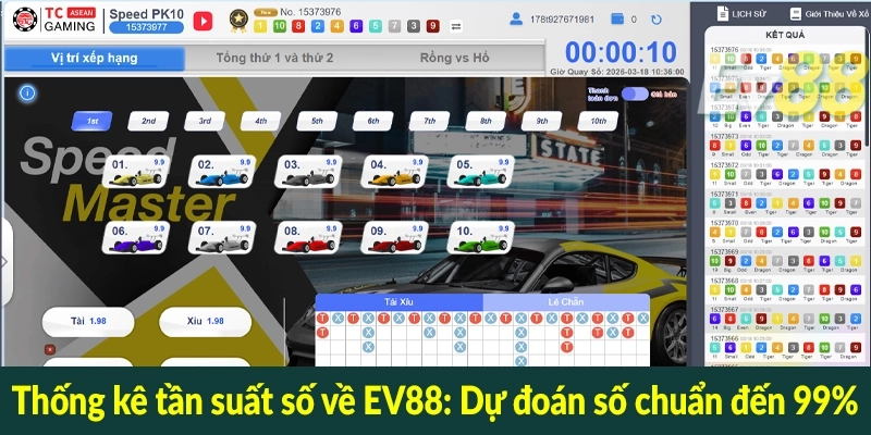 Thống kê tần suất số về EV88: Dự đoán số chuẩn đến 99%