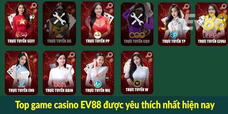 Top game casino EV88 được yêu thích nhất hiện nay