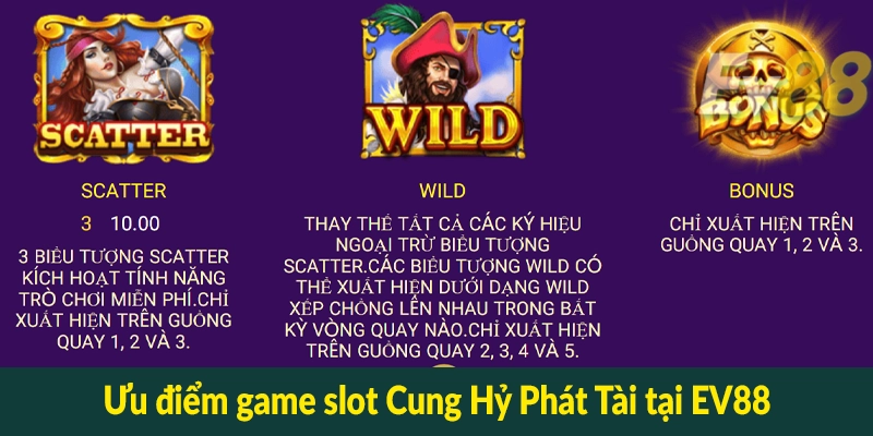 Ưu điểm game slot Cung Hỷ Phát Tài tại EV88